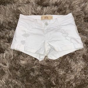white distressed shorts